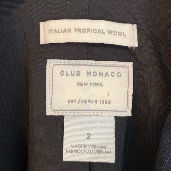 Club Monaco Manhattan Tex Blazer - Navy Pinstripe - Size 2 - Picture 3 of 4